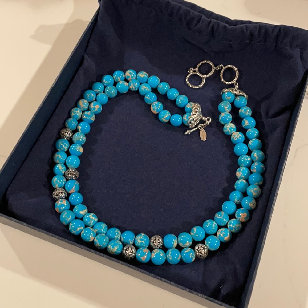 Artisan Crafted Sterling Bead & Anatase Necklace